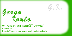 gergo komlo business card